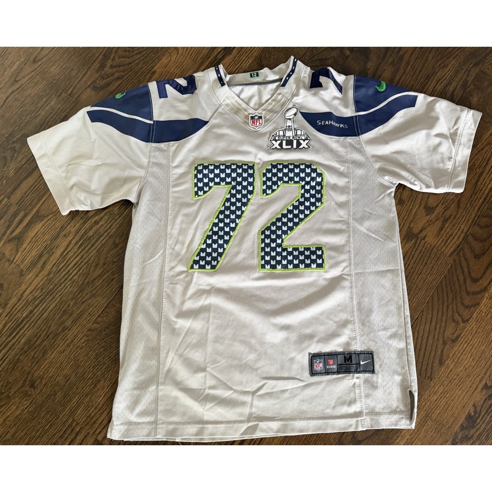 NIKE Michael Bennett Seattle Seahawks #72 NFL Football Jersey Medium Super Bowl